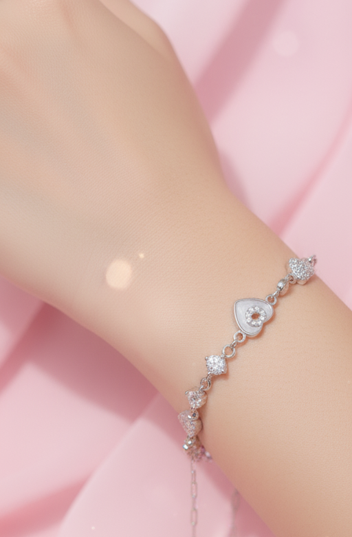 Elegant Heart Charm Bracelete