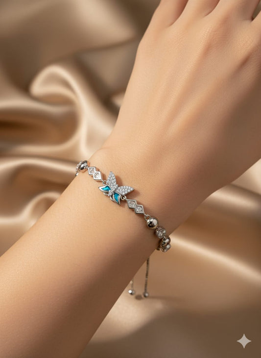 Blue Butterfly Charm Bracelete