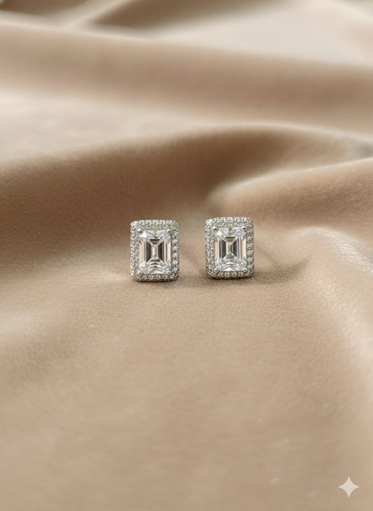 Emerald Stone Stud Earrings