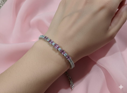 The Pink Radiance Tennis Bracelet