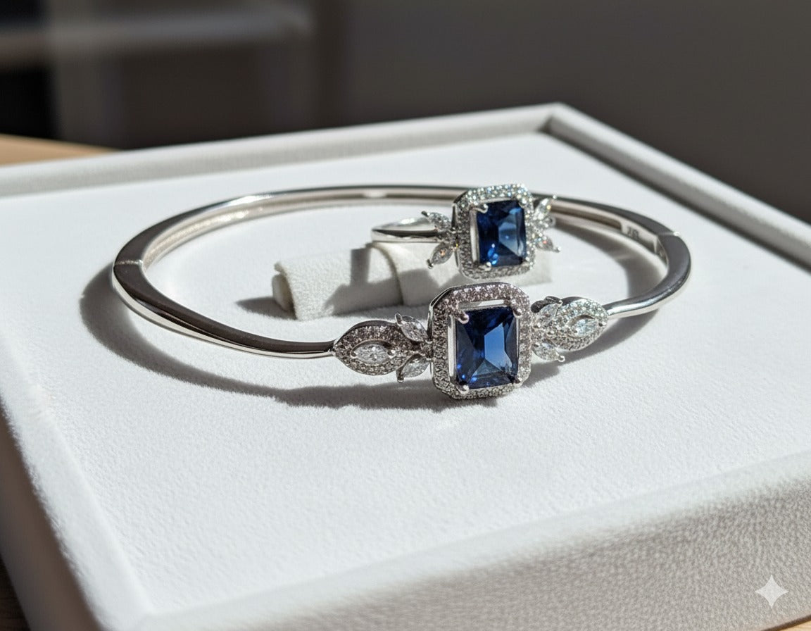 Royal Blue Cuff with Ring